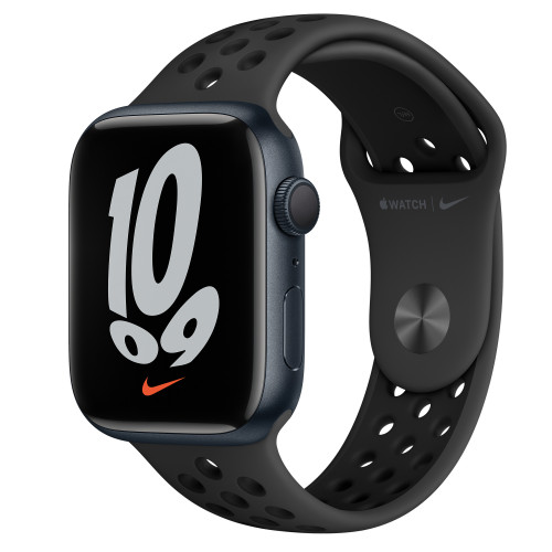 Apple Watch Series 7 Nike GPS 41mm Midnight Aluminium Case with Anthracite Sport Band Black