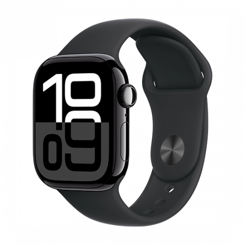 Apple Watch Series 10 GPS 42mm Jet Black Aluminium Case with Sport Band S/M Black