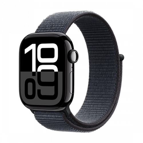 Apple Watch Series 10 GPS 42mm Jet Black Aluminium Case with Sport Loop Black