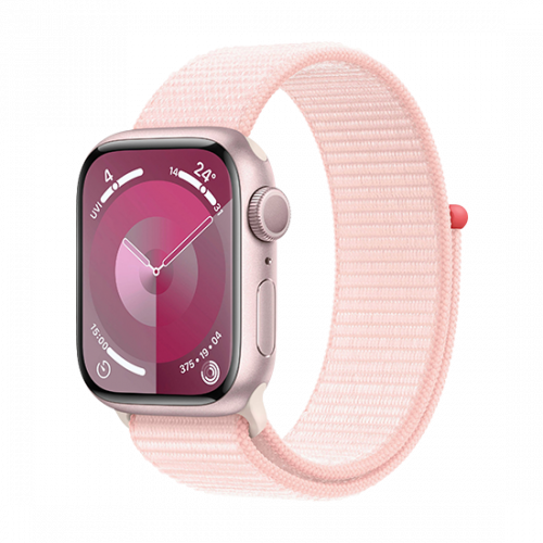 Apple Watch Series 9 GPS 41mm Pink Aluminium Case with Sport Loop Light Pink