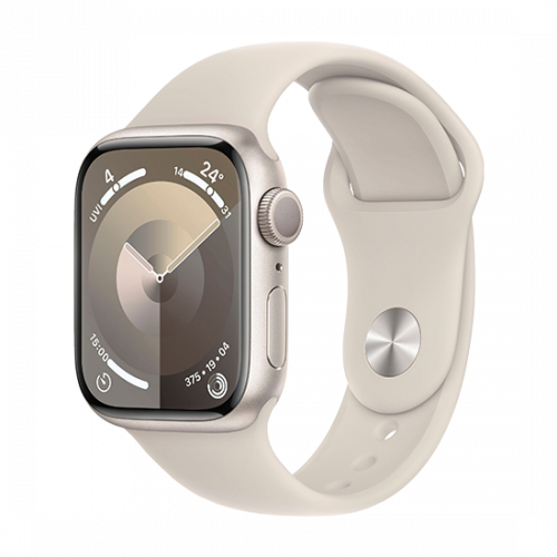Apple Watch Series 9 GPS 41mm Starlight Aluminium Case with Sport Band M/L Starlight