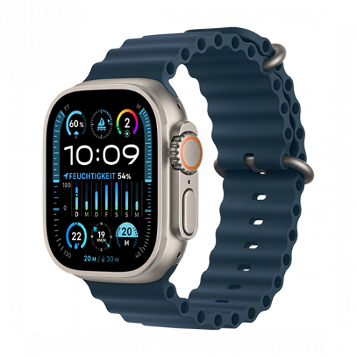 Apple Watch Ultra 2 GPS + Cellular 49mm Titanium Case Ocean Band Blue