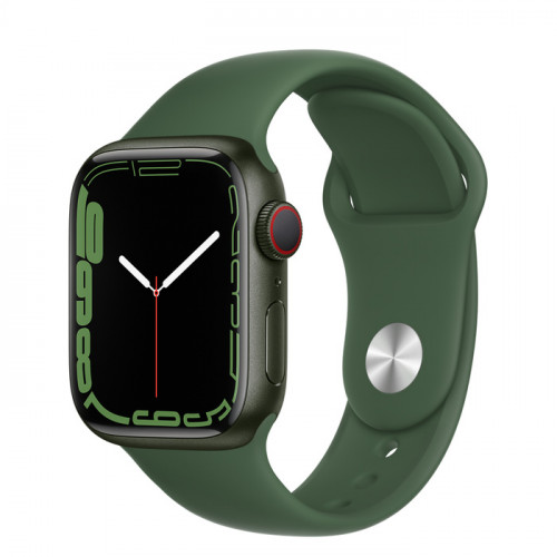 Apple Watch Series 7 GPS 45mm Green Aluminium Case with Clover Sport Band Green