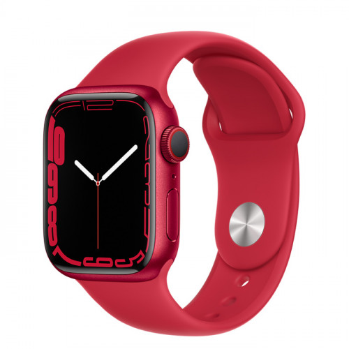 Apple Watch Series 7 GPS 45mm Red Aluminium Case with Sport Band Red