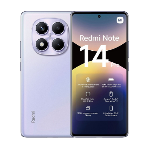 Xiaomi Redmi Note 14 Pro 4G - Aurora Purple, 512GB, 12GB Xiaomi Redmi Note 14 Pro 4G - Aurora Purple, 512GB, 12GB