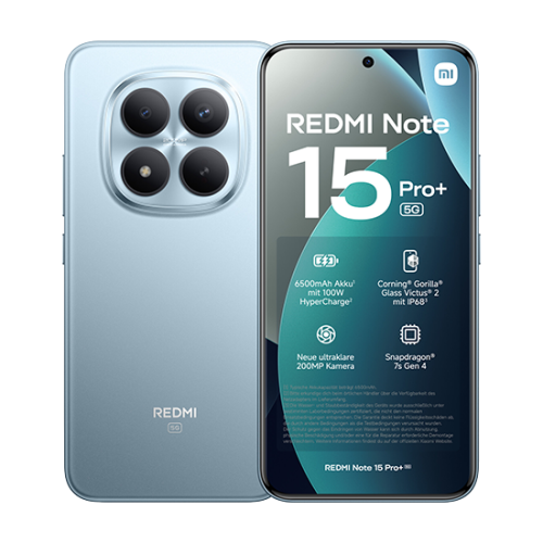 Xiaomi Redmi Note 15 Pro+ 5G - Glacier Blue, 256GB, 8GB Xiaomi Redmi Note 15 Pro+ 5G - Glacier Blue, 256GB, 8GB