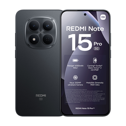 Xiaomi Redmi Note 15 Pro+ 5G - Black, 512GB, 12GB Xiaomi Redmi Note 15 Pro+ 5G - Black, 512GB, 12GB