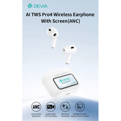 AI TWS Pro4 Translation Wireless Earphone With Screen(ANC)