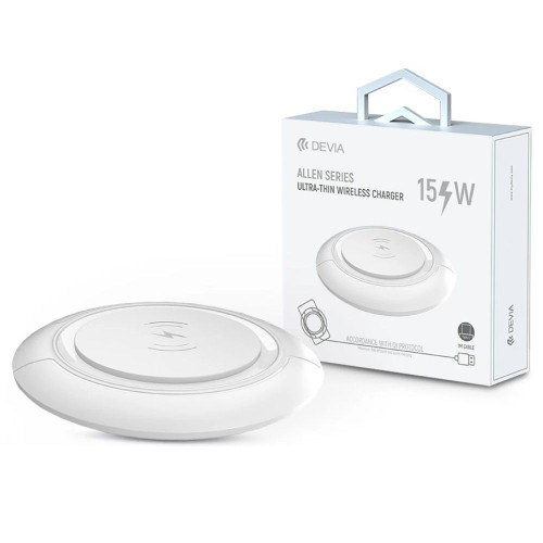 Devia Allen Series Ultra-Thin Wireless Charger V3 (15W) White