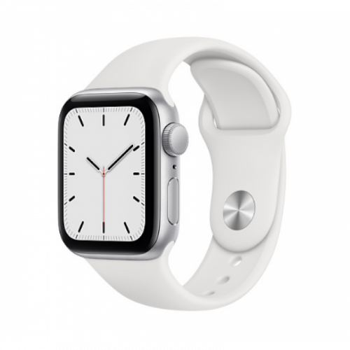 Apple Watch SE GPS 40mm Silver Aluminum Case with Sport Band White