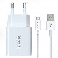 Зарядно Devia - Micro USB - 220V - White