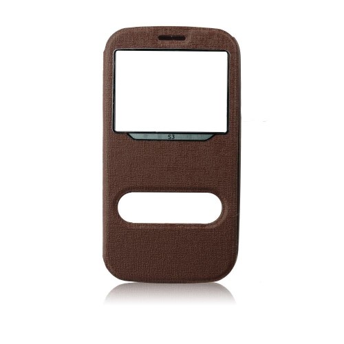 Кожен калъф Blun Twin - Samsung Galaxy S4 кафяв