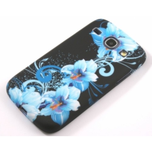 Силиконов калъф Design - Samsung Galaxy Core сини цветя