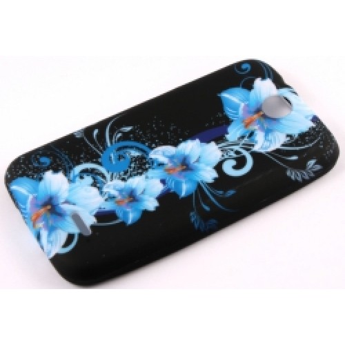 Силиконов калъф Design - HTC Desire 310 сини цветя