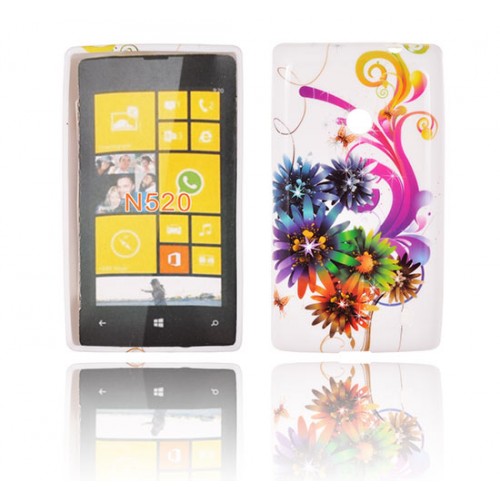 Силиконов калъф Design - Nokia Lumia 520 хризантеми