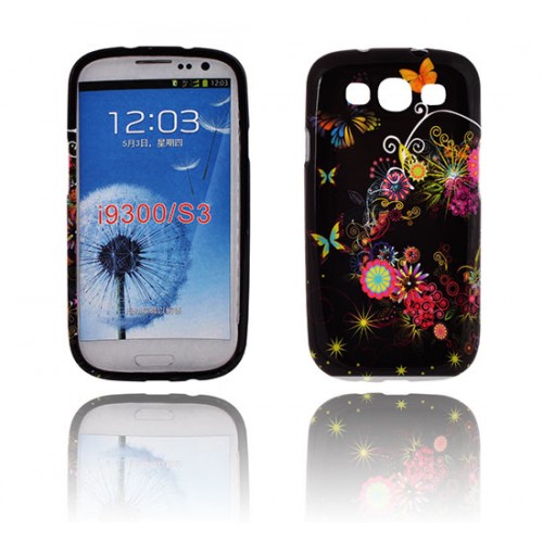 Силиконов калъф Design - Samsung Galaxy s3 пеперуди и цветя