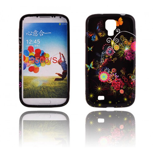Силиконов калъф Design - Samsung Galaxy s4 пеперуди и цветя