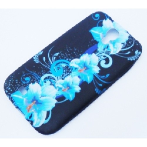 Силиконов калъф Design - Samsung Galaxy s4 сини цветя