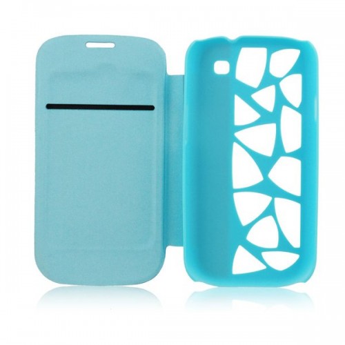 Калъф Flip Cover Water Cube - Apple iPhone 5S светло син