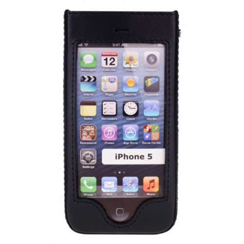 Кожен гръб Boxum - Apple iPhone 5S  черен