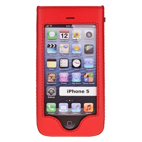 Кожен гръб Boxum - Apple iPhone 5S червен