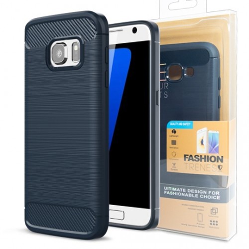 Гръб FORCELL Carbon - Samsung Galaxy Xcover 4s тъмно син