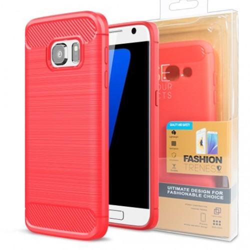 Гръб FORCELL Carbon - Samsung Galaxy  Xcover 4s червен