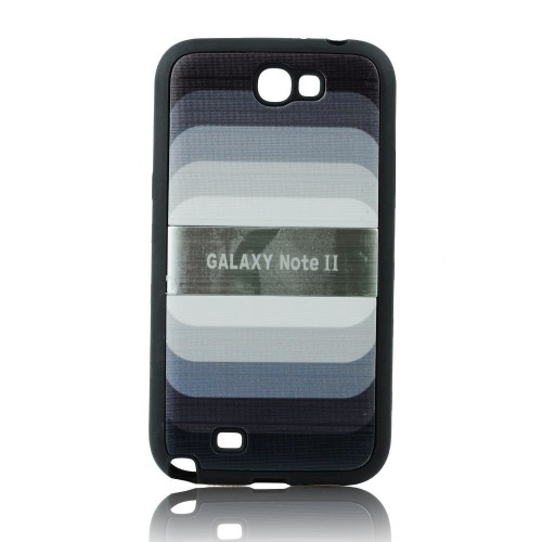 Силиконов калъф "Дъга" - Samsung Galaxy Note 2 черен