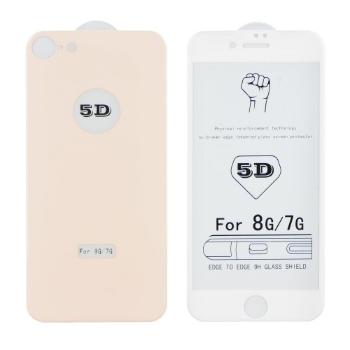 5D Протектор Full Glue Tempered Glass (front+back) - Apple iPhone X розов
